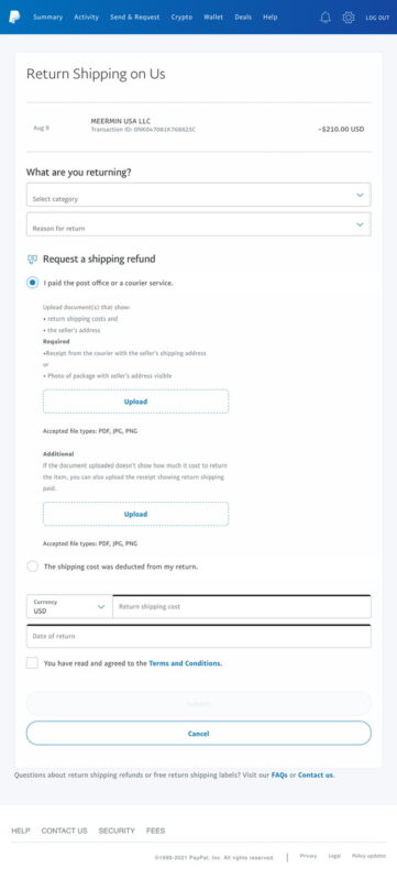 Shipping & return