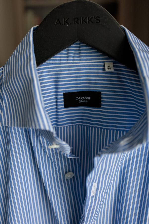 100 Hands for Cavour Sartoria Reverse Stripe Shirt, 42 - Image 4