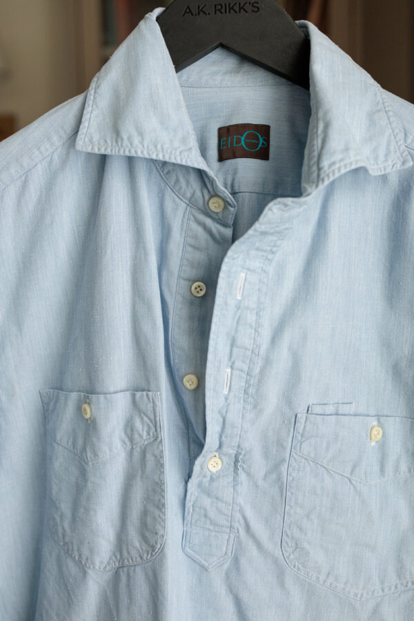 Eidos Light Wash "Marcus" Slub Chambray Popover, 42 - Image 4