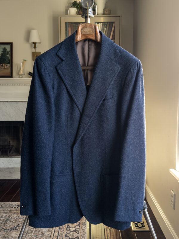 Cavour Flannel 95/5 Wool/Cashmere 52R Made in Italy Winter Navy Blazer (42R US) - Image 2