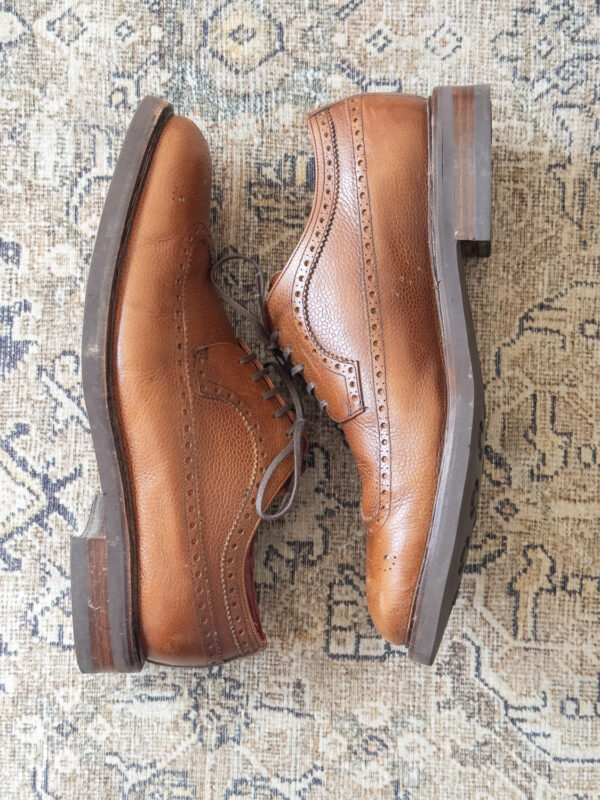 Cobbler Union Brown Grain Brogue Wingtips, Size 10.5D