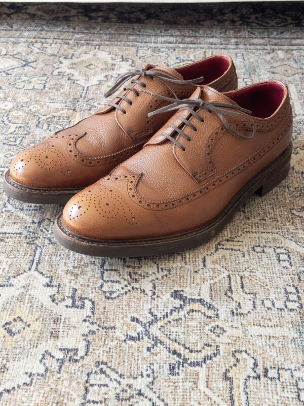 Cobbler Union Brown Grain Brogue Wingtips, Size 10.5D - Image 4