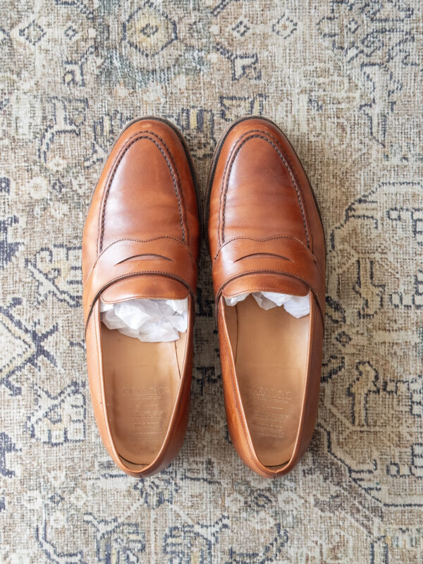 Peal & Co. (Crockett & Jones) Full Strap Penny Loafers, 10.5D - Image 2